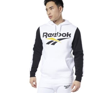 Bluza Z Kapturem Męskie Reebok Classic Vector Białe PL 45GMHLQ